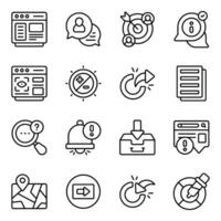 Set of User Interface Linear Icons vector