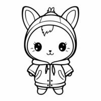 Clean line rabbit icon for coloring. vector