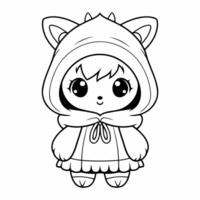 Clean line rabbit icon for coloring. vector