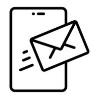 A beautiful design icon of mobile email vector