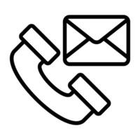 A linear design icon of call message vector
