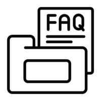Perfect design icon of FAQ folder vector