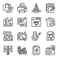 Set of Designing linear Icons vector