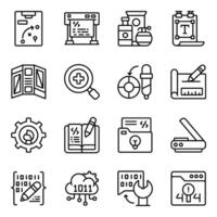 Set of Art and Designing linear Icons vector