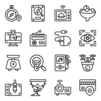 Set of Science and Ai Linear Icons vector