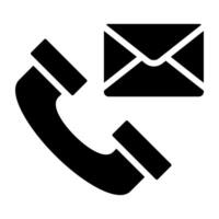 A solid design icon of call message vector