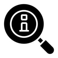 A glyph design icon of search information vector