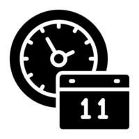 A solid design icon of timetable vector
