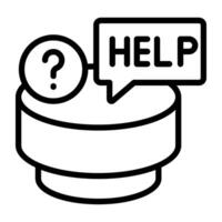 A linear design icon of help chat vector