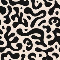 Abstract seamless pattern with liquid organic shapes. Black wavy bubbles and drops in trendy y2k style. vector