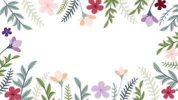 Abstract flower background design floral border frame vector