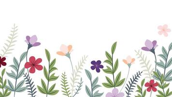 Abstract flower background design floral border frame vector