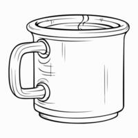 Clean line mug icon for coloring. vector