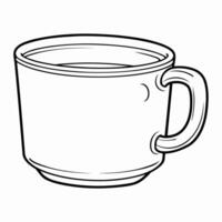 Clean line mug icon for coloring. vector