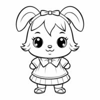 Clean line rabbit icon for coloring. vector