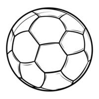 Minimalist sketch of a soccer ball, perfect for icons and design elements. vector