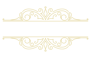 Vintage frame, text separator line classical baroque edge golden lines graphic elements png
