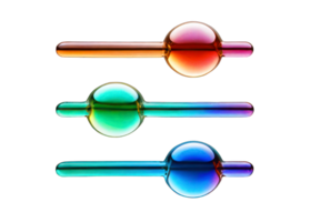 3D chrome scrollbar, bright metallic element on a transparent background in Y2K style, neon highlights. png