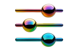 3D chrome holographic scrollbar,arent ba bright metallic element on a transpckground in Y2K style, neon highlights. png