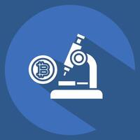 Icon Bitcoin Research. related to Cryptography symbol. long shadow style. simple design illustration vector