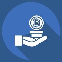 Icon Invesment. related to Cryptography symbol. long shadow style. simple design illustration vector
