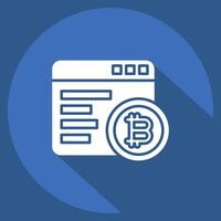 Icon Mining Software. related to Cryptography symbol. long shadow style. simple design illustration vector