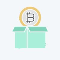 Icon Bitcoin Parcel. related to Cryptography symbol. doodle style. simple design illustration vector