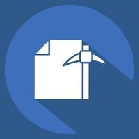 Icon Mining Chart. related to Cryptography symbol. long shadow style. simple design illustration vector