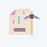 Icon Mining Chart. related to Cryptography symbol. doodle style. simple design illustration vector