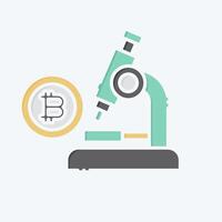 Icon Bitcoin Research. related to Cryptography symbol. doodle style. simple design illustration vector
