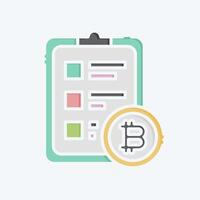 Icon Crypto Report. related to Cryptography symbol. doodle style. simple design illustration vector