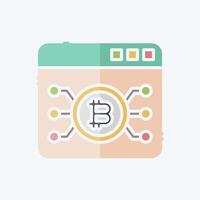 Icon Bitcoin Web. related to Cryptography symbol. doodle style. simple design illustration vector
