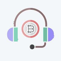 Icon Bitcoin Support. related to Cryptography symbol. doodle style. simple design illustration vector