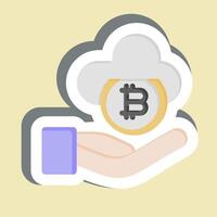 Sticker Cloud Money. related to Cryptography symbol. simple design illustration vector