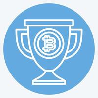 Icon Bitcoin Trophy. related to Cryptography symbol. blue eyes style. simple design illustration vector
