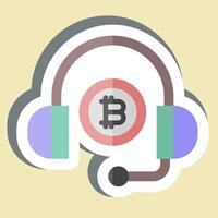 Sticker Bitcoin Support. related to Cryptography symbol. simple design illustration vector