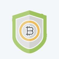 Icon Bitcoin Protection. related to Cryptography symbol. doodle style. simple design illustration vector