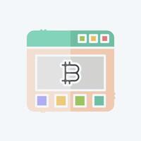 Icon Bitcoin Website. related to Cryptography symbol. doodle style. simple design illustration vector