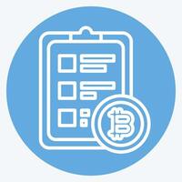 Icon Crypto Report. related to Cryptography symbol. blue eyes style. simple design illustration vector