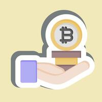 Sticker Invesment. related to Cryptography symbol. simple design illustration vector