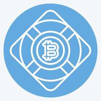 Icon Bitcoin Safety. related to Cryptography symbol. blue eyes style. simple design illustration vector