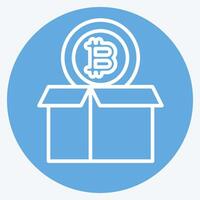 Icon Bitcoin Parcel. related to Cryptography symbol. blue eyes style. simple design illustration vector