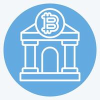 Icon Bitcoin Bank. related to Cryptography symbol. blue eyes style. simple design illustration vector