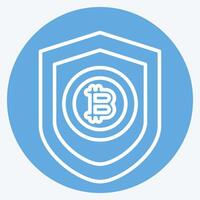 Icon Bitcoin Protection. related to Cryptography symbol. blue eyes style. simple design illustration vector