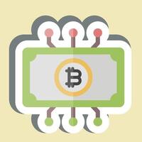 Sticker Digital Currency. related to Cryptography symbol. simple design illustration vector