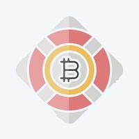 Icon Bitcoin Safety. related to Cryptography symbol. doodle style. simple design illustration vector