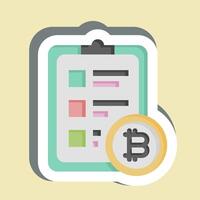 Sticker Crypto Report. related to Cryptography symbol. simple design illustration vector