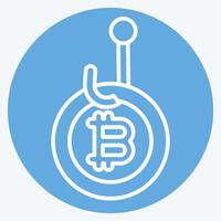 Icon Bitcoin Phising. related to Cryptography symbol. blue eyes style. simple design illustration vector