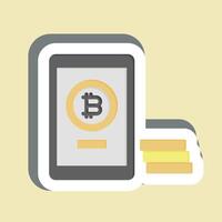 Sticker Bitcoin Payment. related to Cryptography symbol. simple design illustration vector