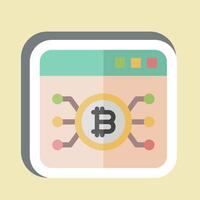 Sticker Bitcoin Web. related to Cryptography symbol. simple design illustration vector